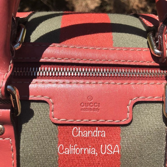 SOLD Salmon Pink Used Gucci Boston Bag - Picture 4 of 7